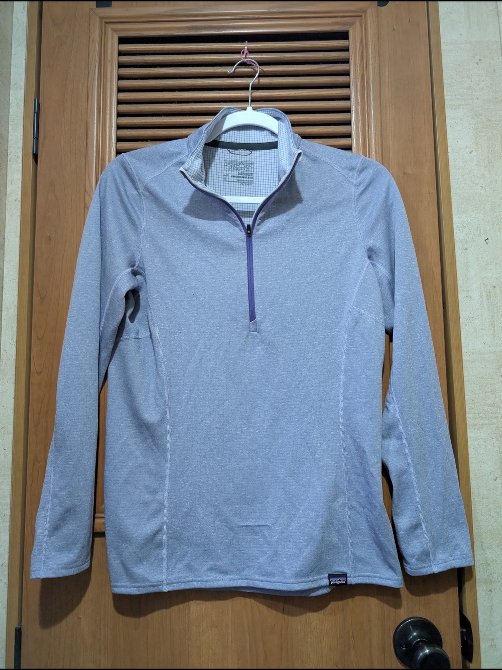 Patagonia Light Purple Capilene Midweight Zip-Neck Baselayer Top Size Small